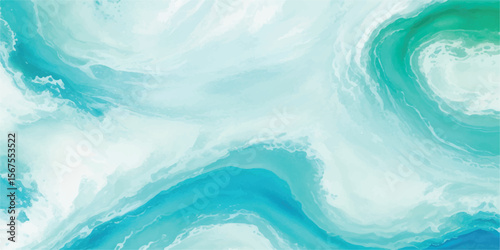 A soothing ocean-inspired watercolor painting in gentle blue and green shades. Abstract and flowing, ideal for relaxing visuals and branding.

