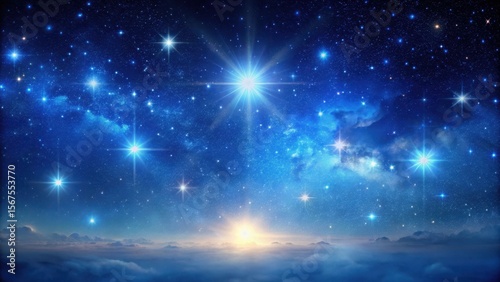 Wallpaper Mural Celestial canvas with twinkling stars in a vast blue night sky Torontodigital.ca