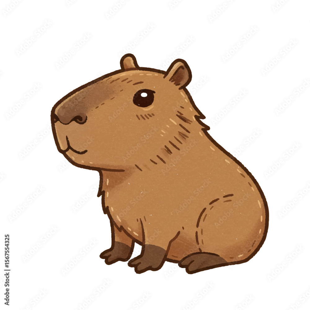 Fototapeta premium Adorable Capybara Illustration Cute Rodent Cartoon