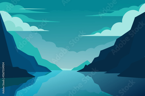 A Serene Fjord With Still Water Reflecting Towering Cliffs