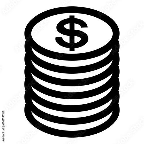 Stacked Coins Dollar Icon