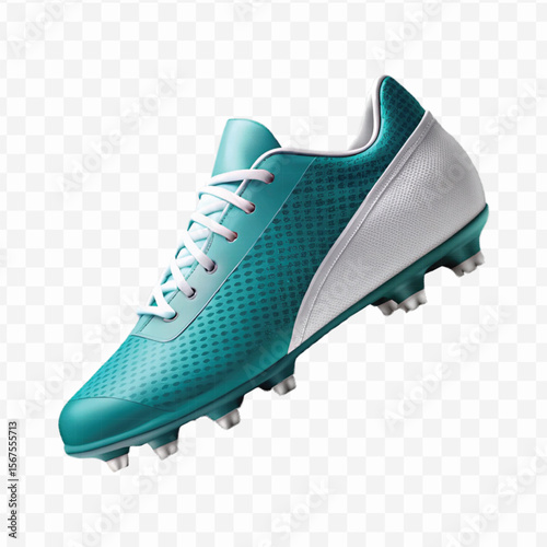 realistic 3d sport football shoe in different color style isolated on transparent background