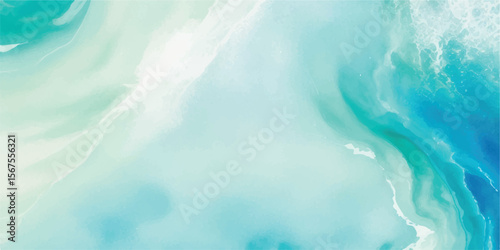 A serene watercolor ocean landscape with pastel blue and green abstract waves. Ideal for art prints, website headers, and peaceful branding.

