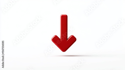 Down fall trend red arrow graph, Red arrow chart graph in downward direction, concept of stock market fall, financial loss.