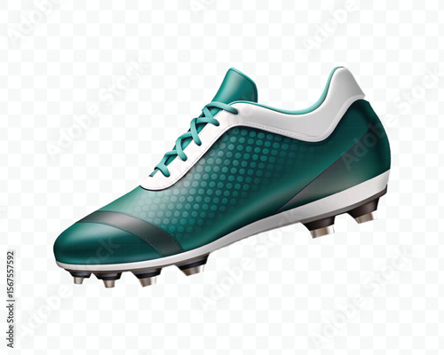 realistic 3d sport football shoe in different color style isolated on transparent background