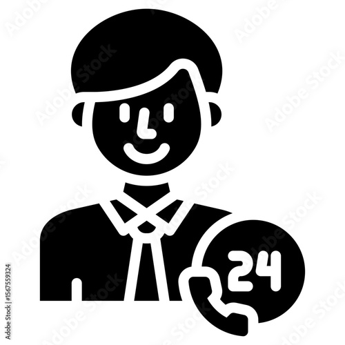 24 Hours Support Icon