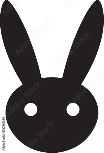 Cute Minimal Bunny Head Set