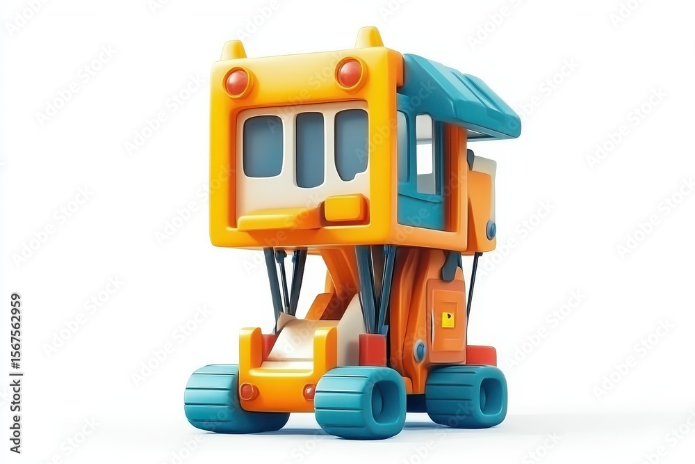 Fototapeta premium Climbing Machine isolated in 3d cartoon character on white background