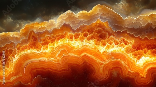 Fiery, layered geological texture