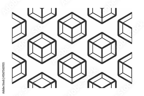 Geometric cube angled shape pattern on abstract design vector