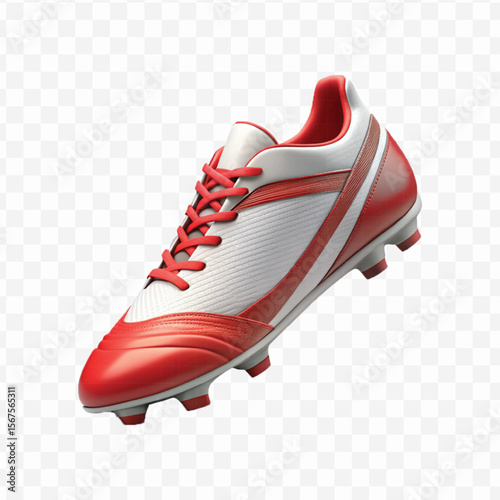 realistic 3d sport football shoe in different color style isolated on transparent background