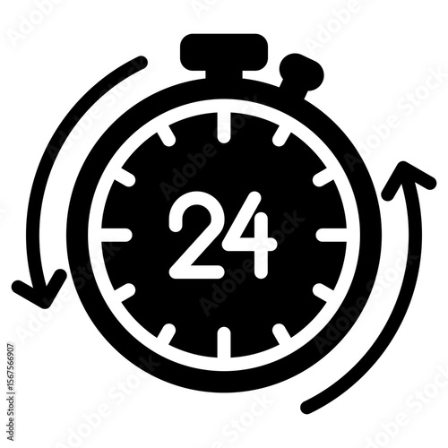 Open 24 Hours Icon