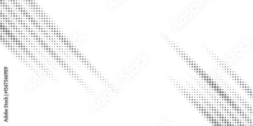 Diagonal Gray Halftone Texture Effect with Soft Dots on White Space Background.
