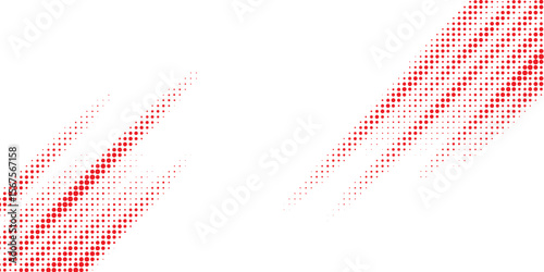 Red Halftone Lines with Fading Dot Effect on White Background for Posters.