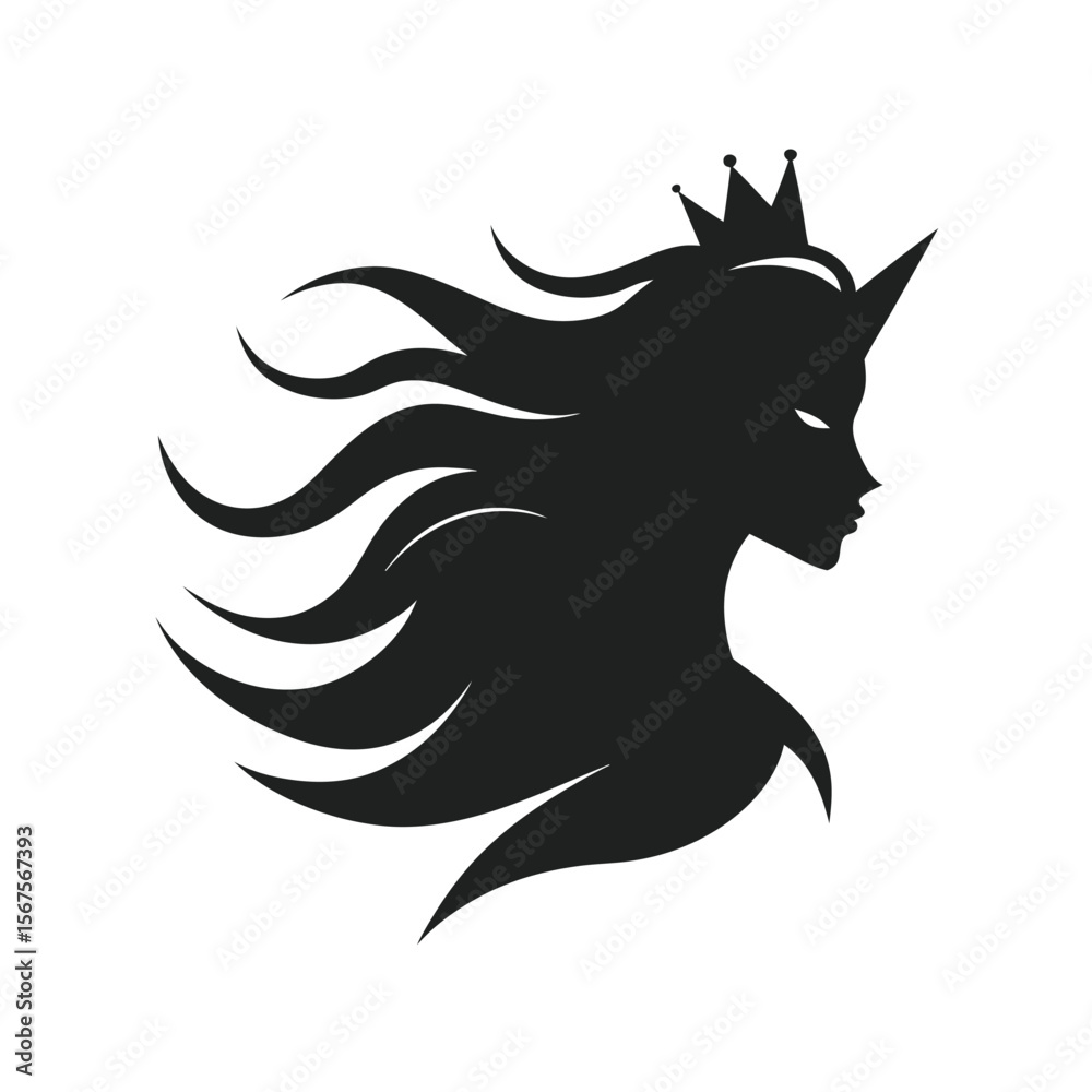 Fototapeta premium Lion With Flowing Mane And Crown