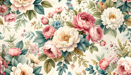 Vintage Floral Seamless Pattern.