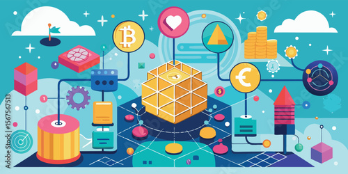 Digital landscape illustrating cryptocurrency trends and technology advancements in modern finance sector