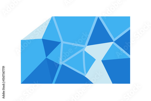 Abstract geometric pattern of blue and light blue polygons with clean lines
