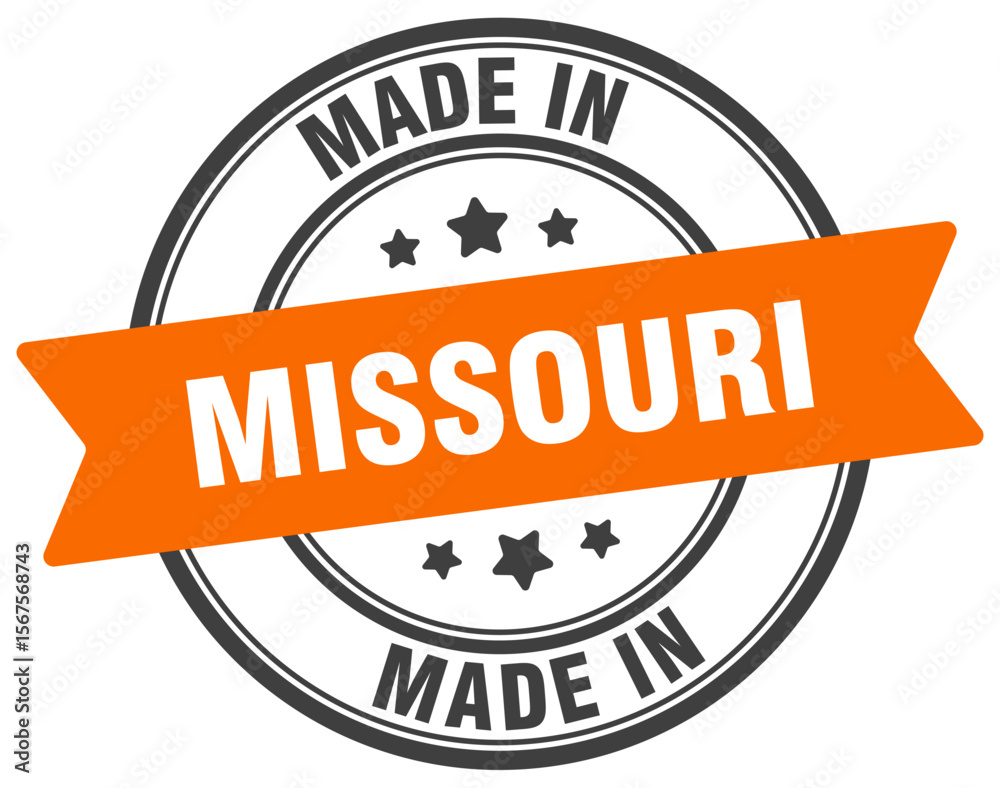 Fototapeta premium Made in Missouri round sign. Made in Missouri stamp.