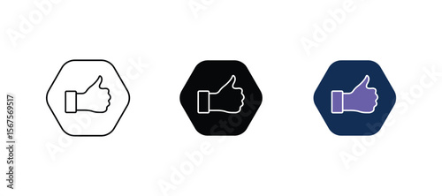 Thumbs up, icon set and vector image. A well crafted glyph style icon like gesture.