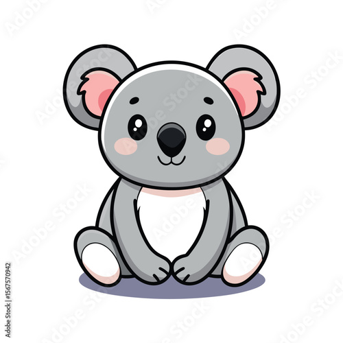 Cute Sitting Koala Crossed Legs and Blushing Cheeks