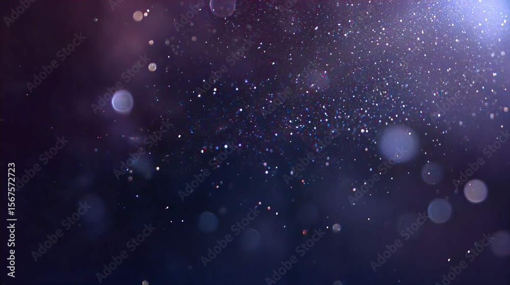 Obraz premium Glowing Light Particles and Shimmering Bubbles Floating on a Dark Background with Dreamy Bokeh and Sparkle Effects