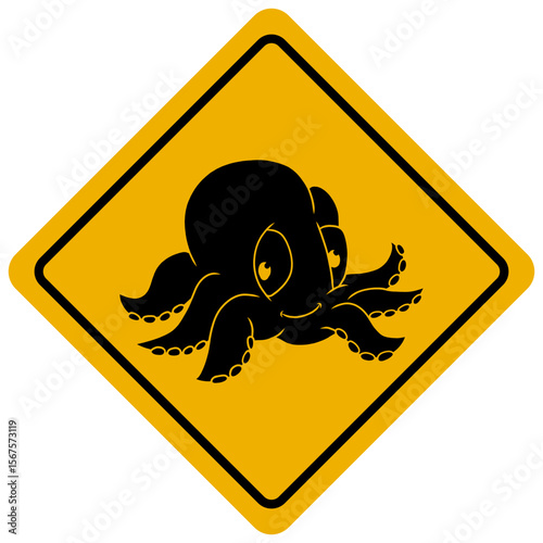 octopus animal warning sign