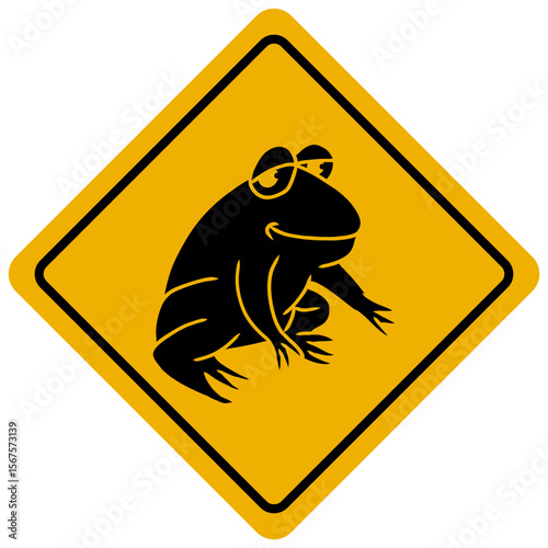 warning sign of a frog
