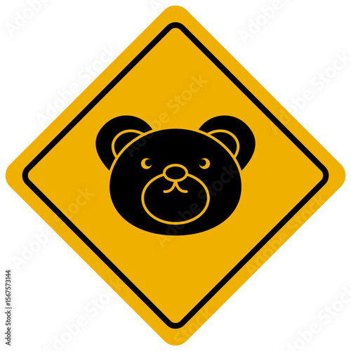 bear animal warning sign