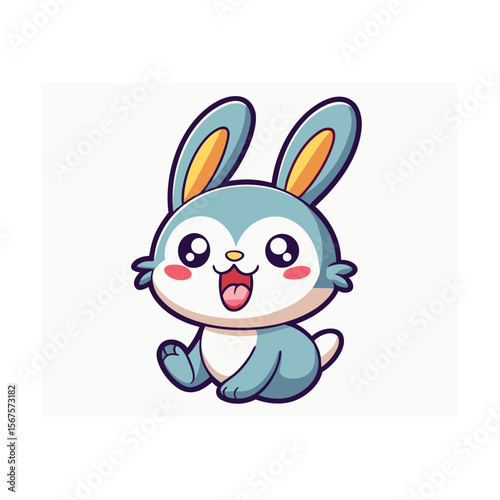 Funny Bunny Sticking Out Tongue Playful Kawaii