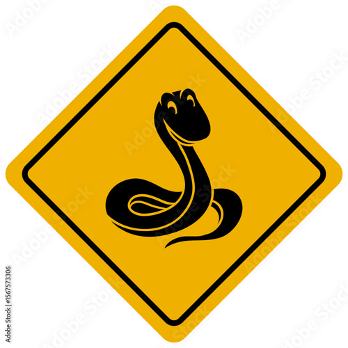 snake animal warning sign vector illustration