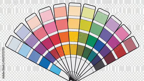 Colorful fan swatch palette color swatch color samples