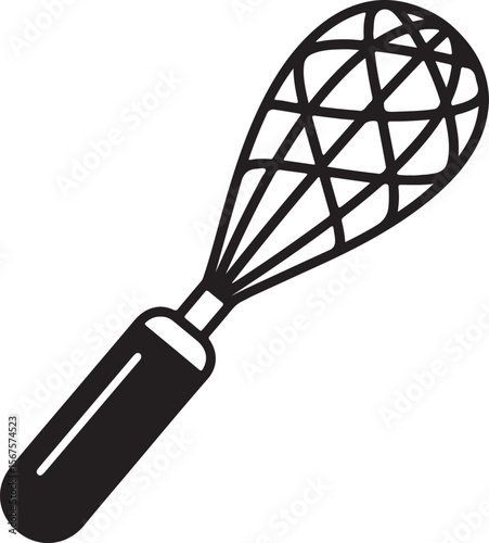 kitchen utensil, tool, or object and Black whisk, kitchen utensil, cooking tool, white background