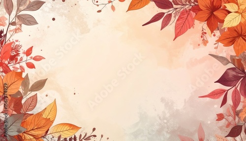 Autumn leaves decoration natural background illustrative art cozy environment top view seasonal concept