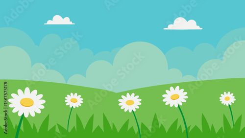 spring meadow with flowers
