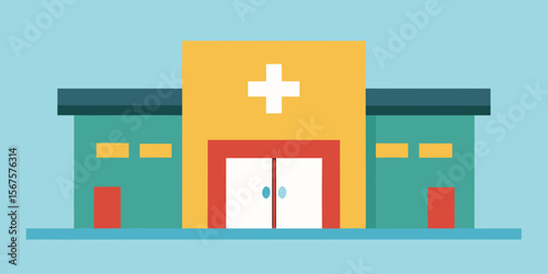Modern Hospital Building Design Healthcare Facility Illustration