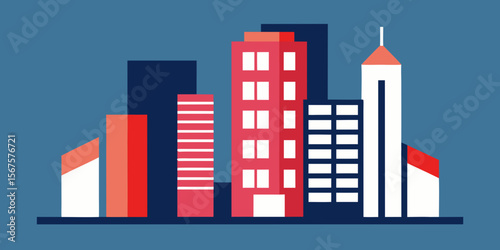 Vibrant Cityscape A Modern Architectural Illustration