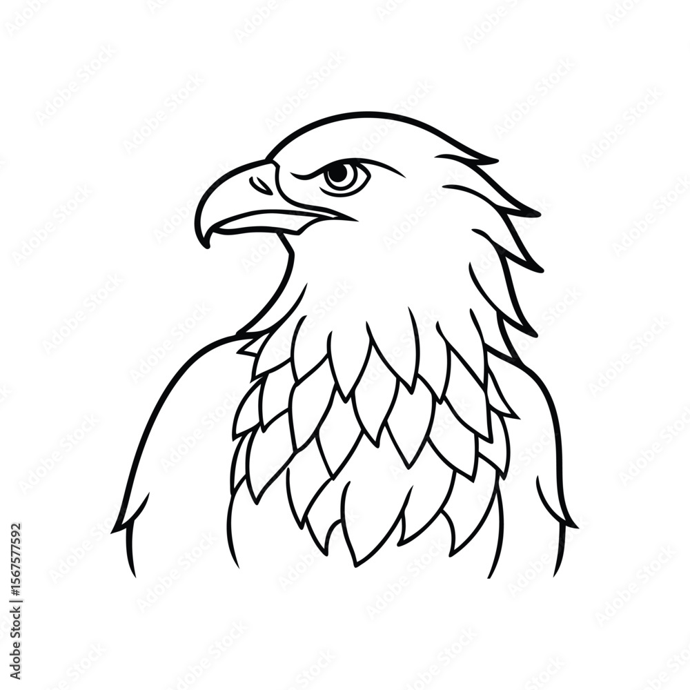 Fototapeta premium A Eagle line art vector illustration