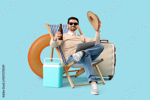 Young businessman with lapt...