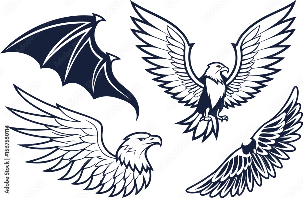 Obraz premium Beautiful vector illustration of a soaring bird, symbolizing freedom and love, its wings spread wide in an elegant design that captures the essence of liberation, peace, and deep emotional connection.