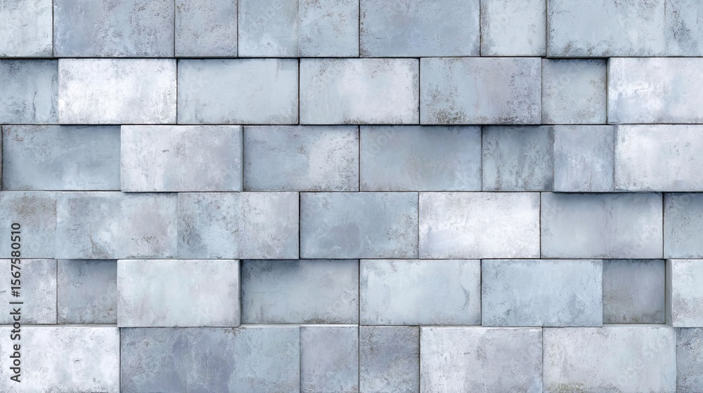 Obraz premium Textured Light Gray Concrete Block Wall Background for Design Projects