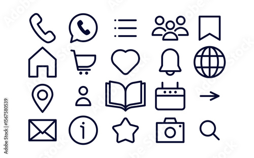 Set of social media user interface icons. Social media flat icons. Vector flat icon isolated on white