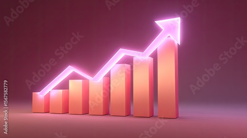 Rising Bar Graph with Neon Arrow on Gradient Background Free Download Rising Bar Graph with Neon Arrow on Gradient Background - GFXLoad