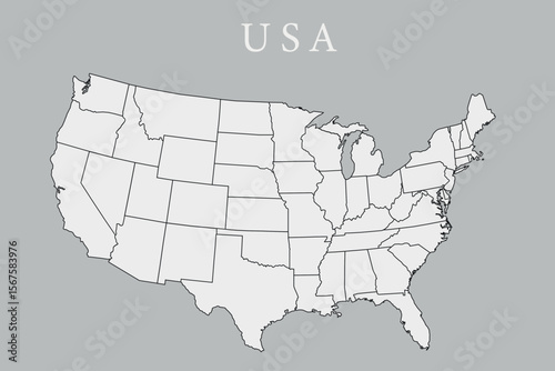 United States of America Political Map Vector 