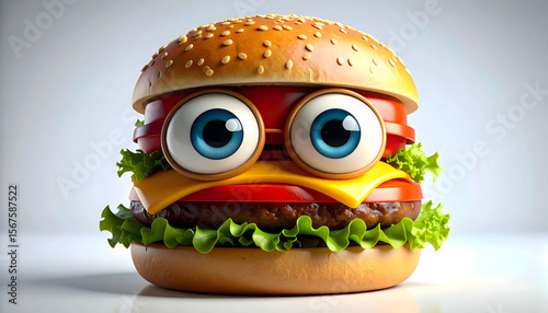 Cute Cartoon Burger.
