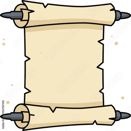 Ancient parchment scroll, rolled and ready, with blank space for text or images.