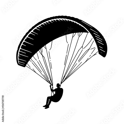 Paraglider silhouette ,  Paraglider vector 