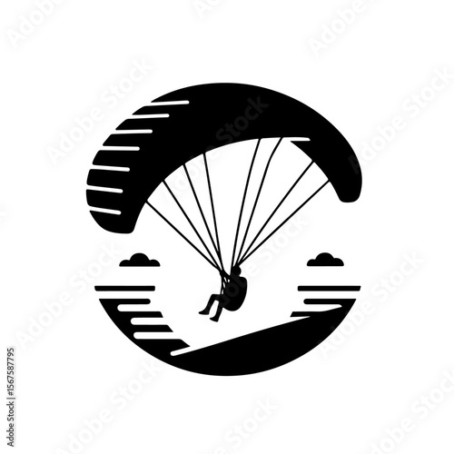 Paraglider silhouette ,  Paraglider vector 