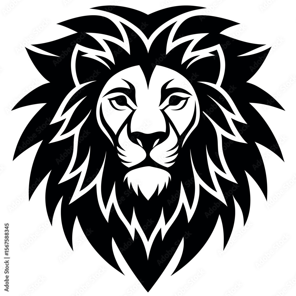 Obraz premium Lion head logo vector illustration.
