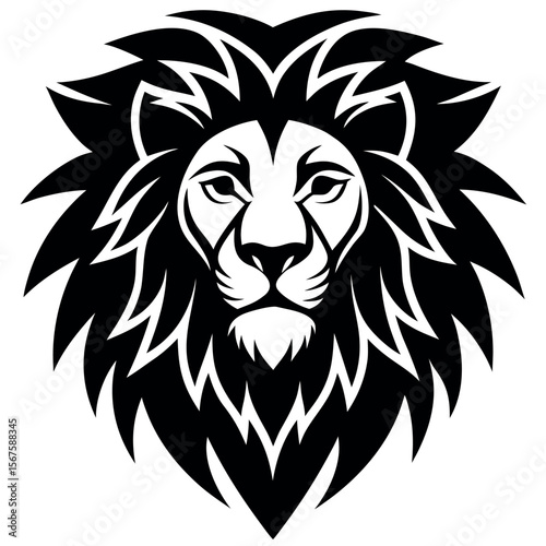 Lion head logo vector illustration.